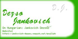 dezso jankovich business card